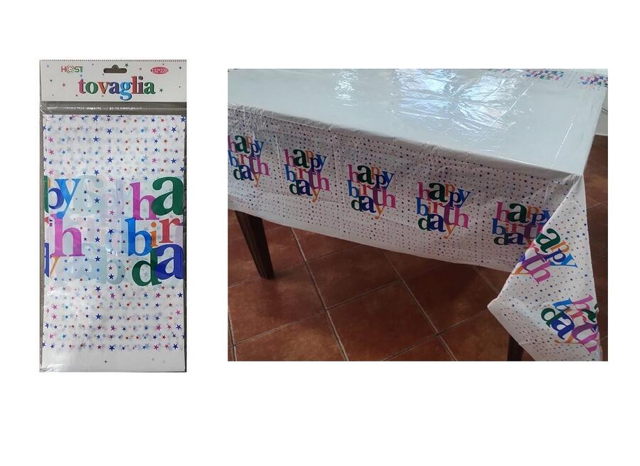 6 Tovaglie in PVC 132X220 cm – Tema Happy birthday