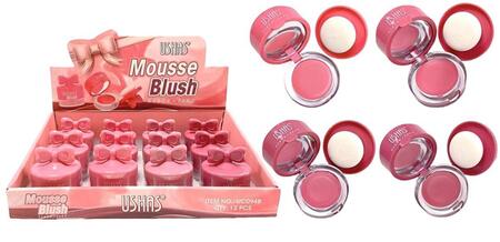 USHAS MOUSSE BLUSH CON SPUGNA
 [Confezione da 12 pezzi]