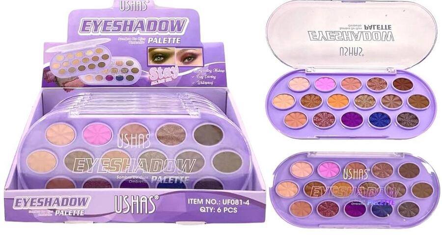 USHAS EYESHADOW PALETTE DA 16 COLORI
 [Confezione da 6 pezzi]