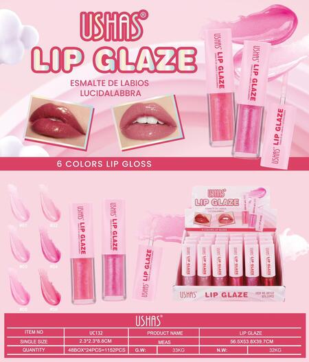 USHAS LIP GLAZE
 [Confezione da 24 pezzi]