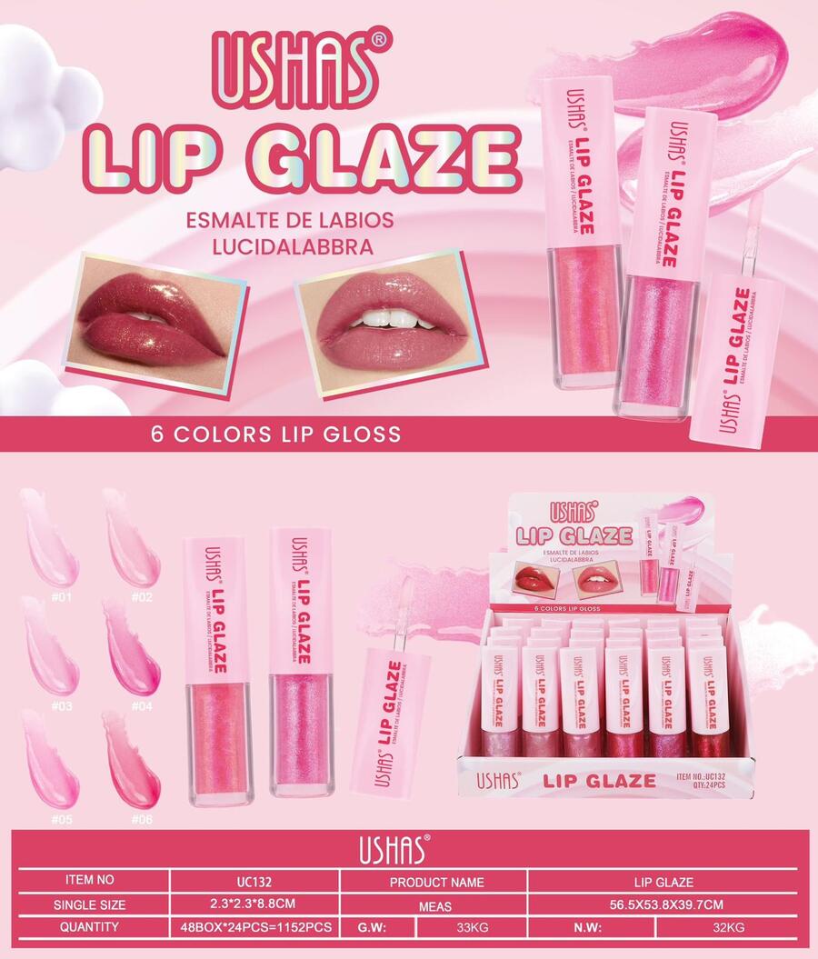 USHAS LIP GLAZE
 [Confezione da 24 pezzi]