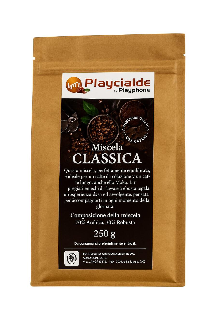 caffè macinato e grani 250g miscela Classica