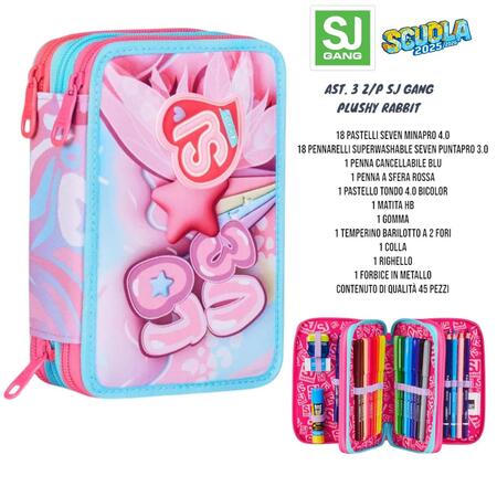 SJ GANG ASTUCCIO A TRE ZIP CON 45 PEZZI