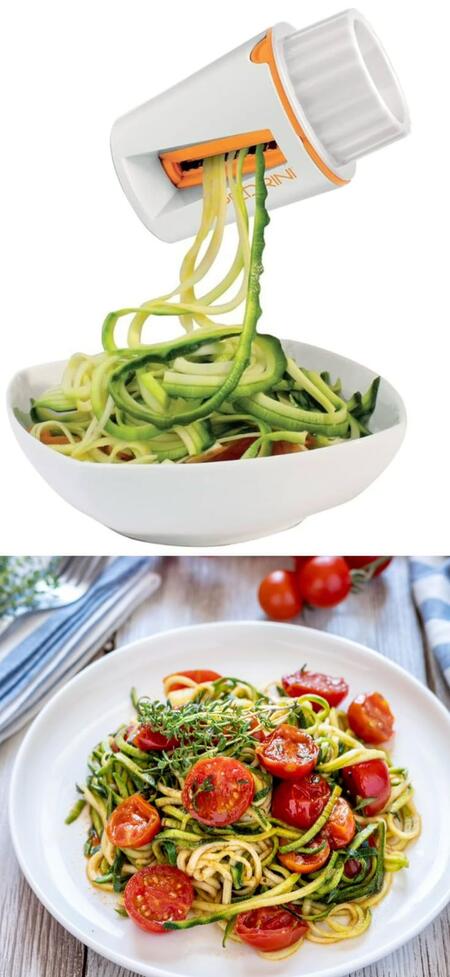AFFETTA VERDURE A SPIRALE CON LAME IN ACCIAIO CON SPAZZOLA IN OMAGGIO