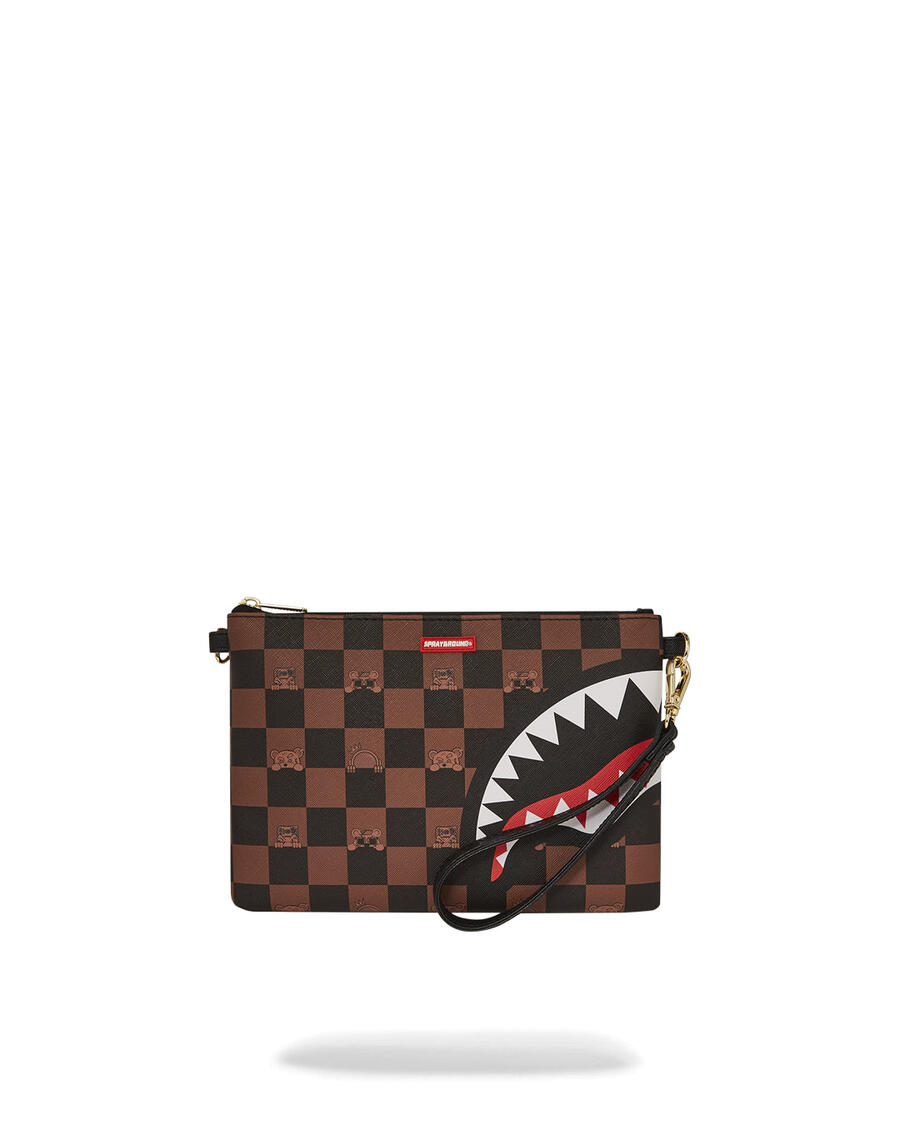 Sprayground Peeking Character Check Pouchette