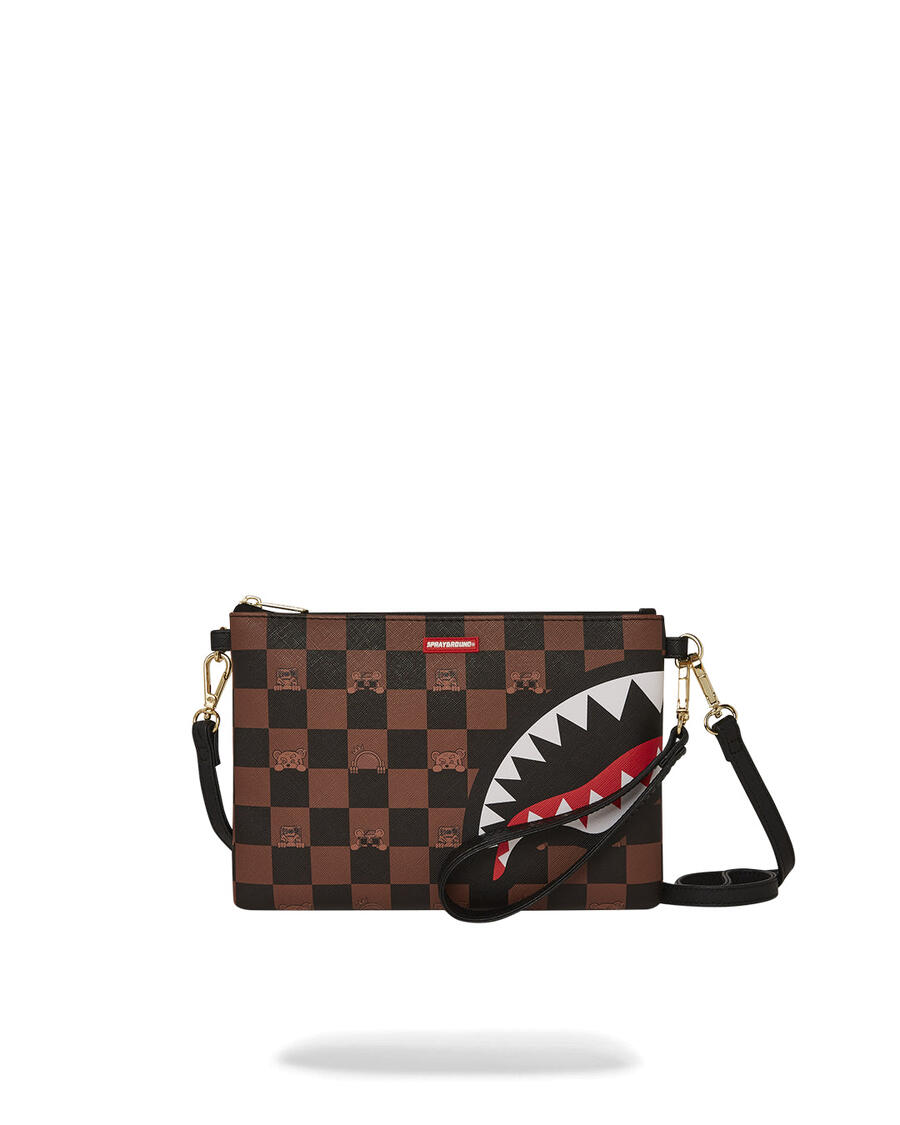 Sprayground Peeking Character Check Pouchette