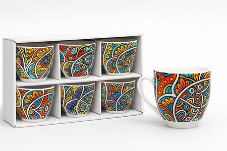 TAZZINE DECORATE MODELLO VIETRI 6 PEZZI