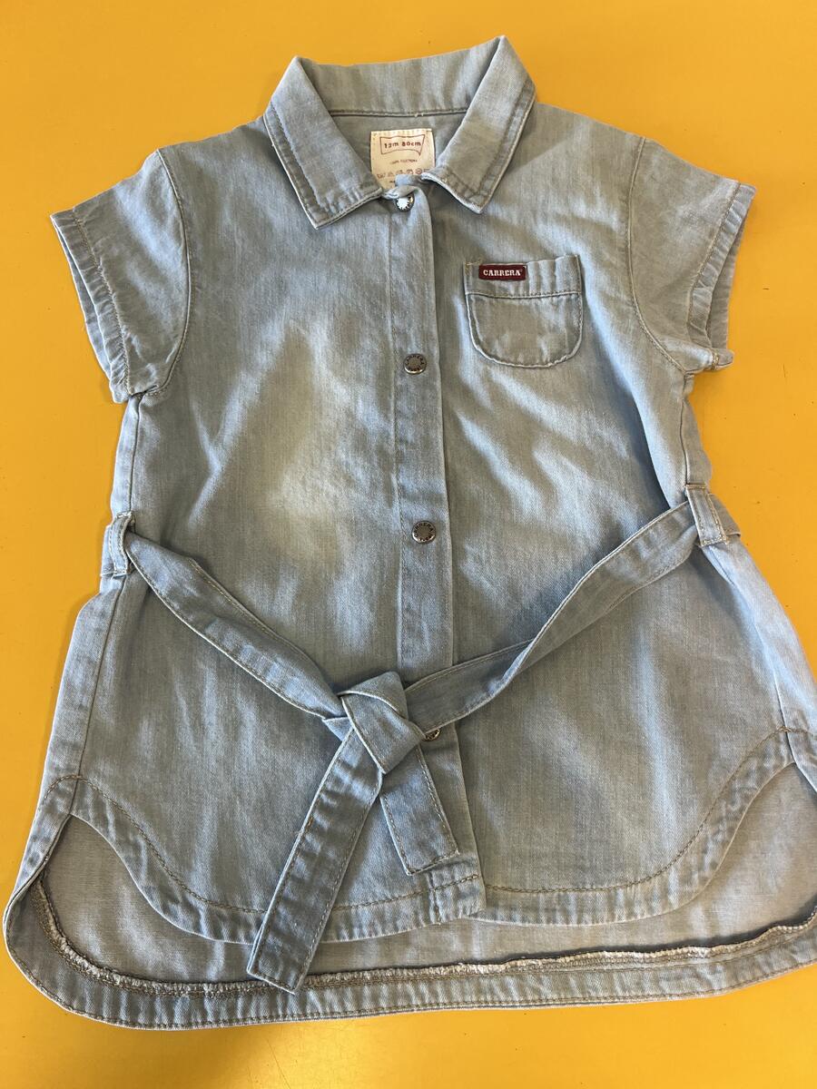Camicia vestito in jeans Carrera 12 mesi Light Blue 80 cm