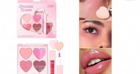 USHAS DREAM TEAM BLUSHER & GLOW LIP OIL 
 [Confezione da 12 pezzi]