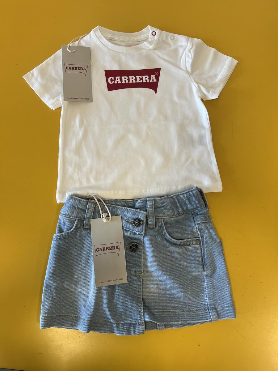 Maglietta 3mesi Carrera e gonna jeans cotone 100% CARRERA
