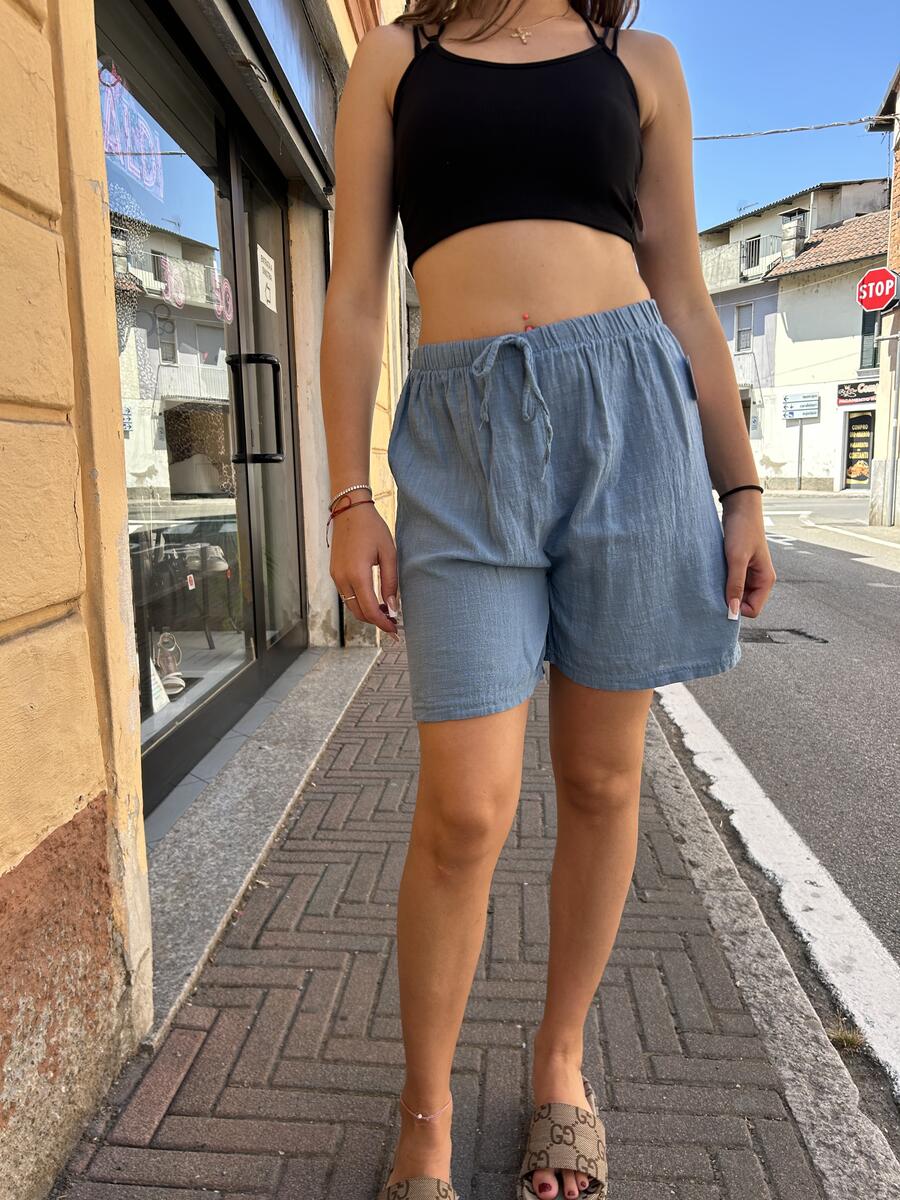 NOVITÀ Bermuda in cotone a tinta unita
