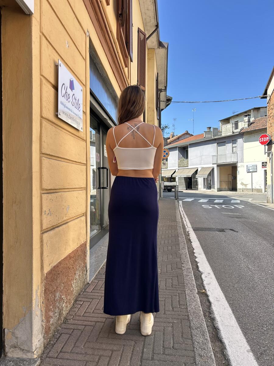 NOVITÀ Crop top a costine incrocio