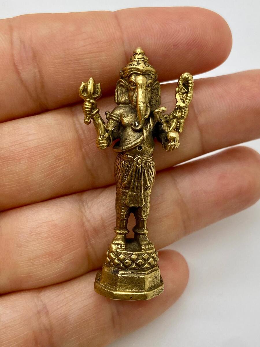 Statuina PORTAFORTUNA GANESH IMPERATORE, DISTRUGGE OSTACOLI e PORTA RICCHEZZA (con Pha Yant in OMAGGIO)