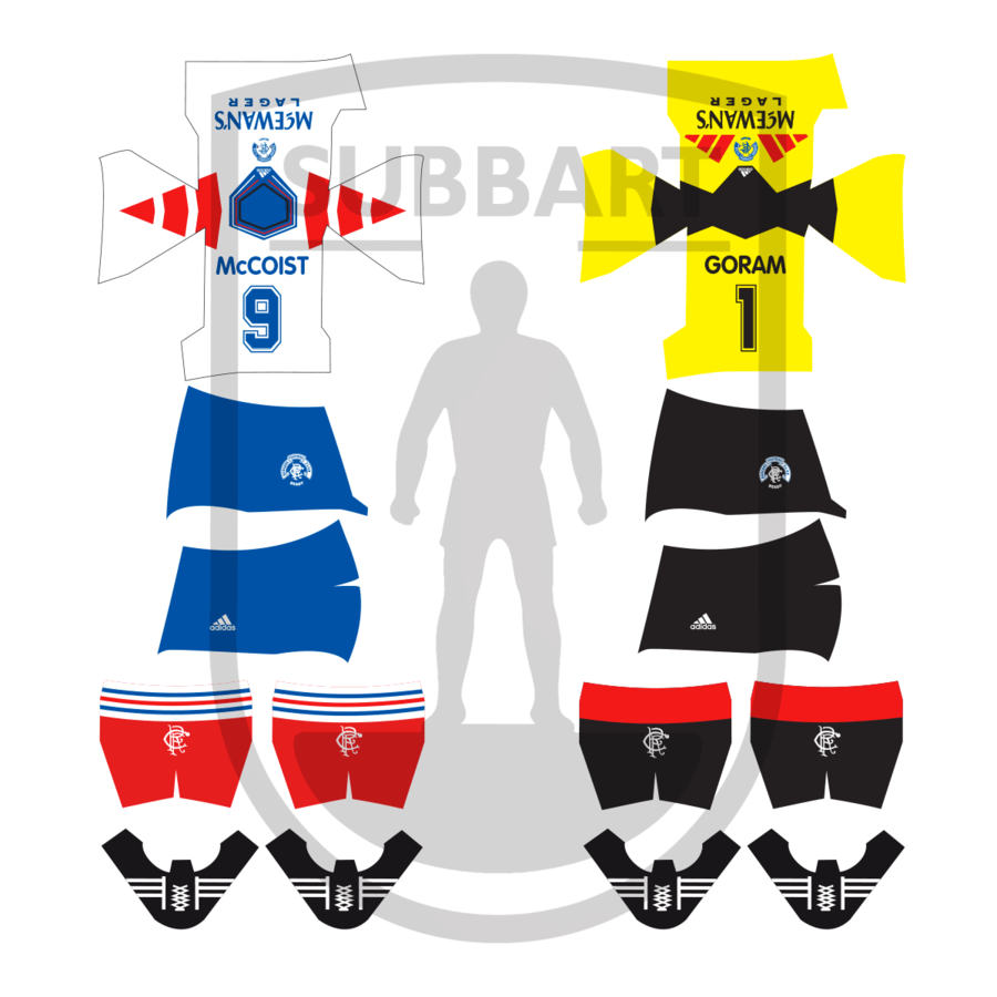 DECALS RANGERS GLASGOW 1993-94 2 MAGLIA