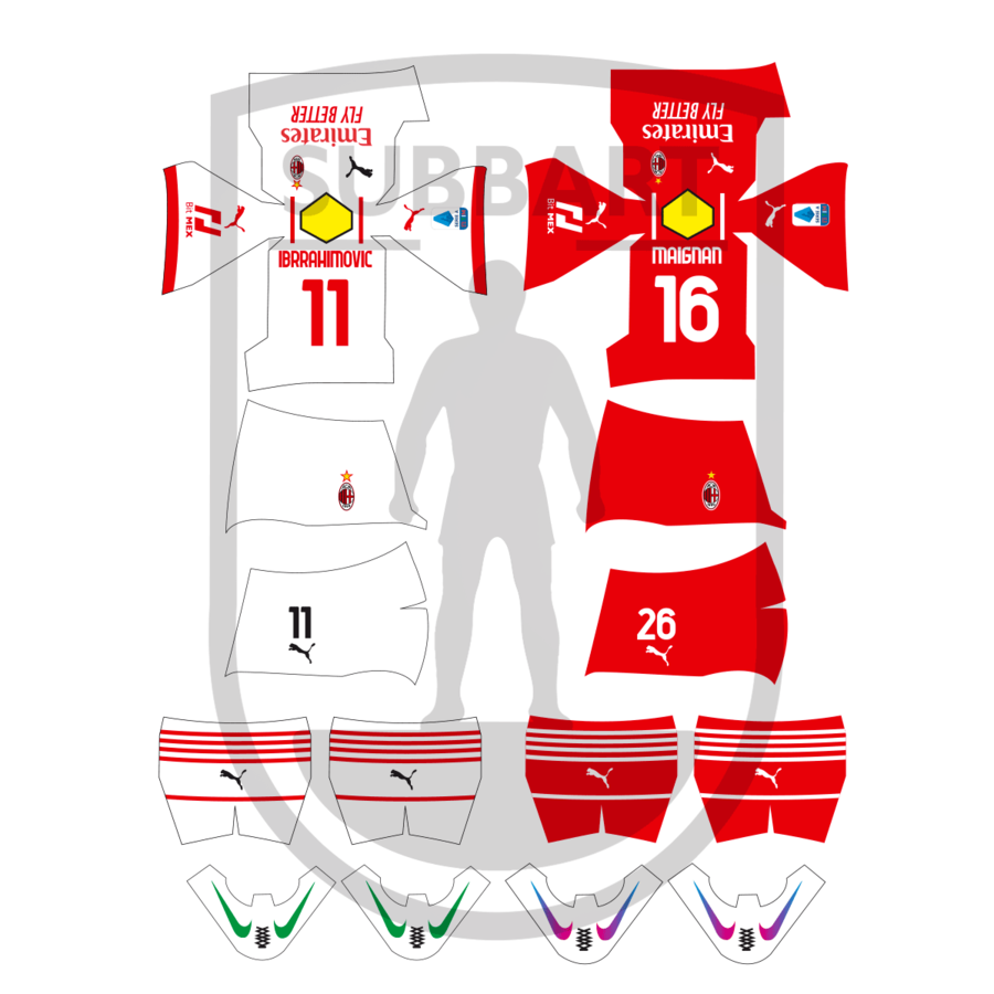 DECALS MILAN 2021-22 2 MAGLIA
