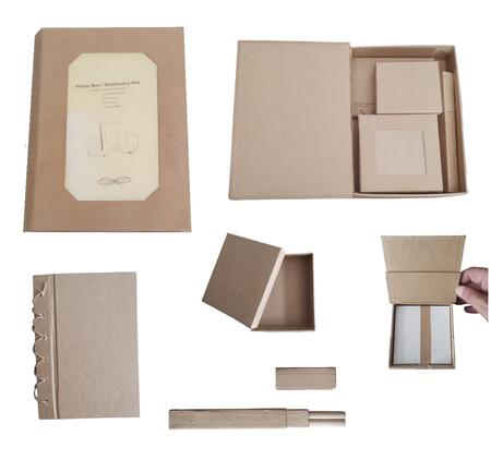 Kit Creativo "Fai da Te" in Carton Kraft - Set Scrivania - Ufficio da Decorare