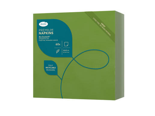 Tovagliolo Dunisoft Duni cm.40x40 Verde Foglia conf.60 pezzi