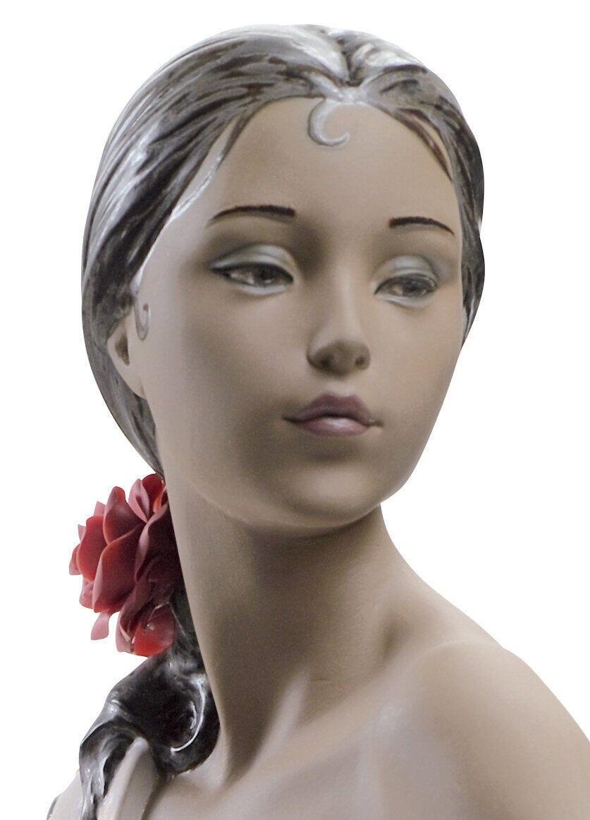 Lladró - Scultura “Donna Nudo con Scialle” – Porcellana Artistica Dipinta a Mano