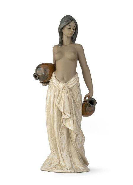 Lladró  - Scultura “Acquaiola” – Figura Femminile in Gres con Brocche d’Acqua