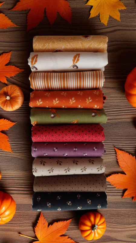 Box 1 - Collezione Pumpkin Spice Ghat - 10 fat quarter da 50x55 cm
