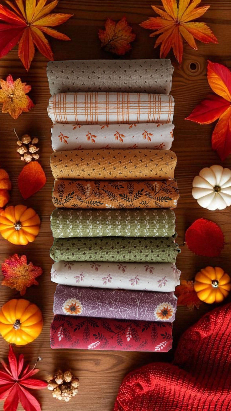 Box 2- Collezione Pumpkin Spice Ghat - 10 fat quarter da 50x55 cm