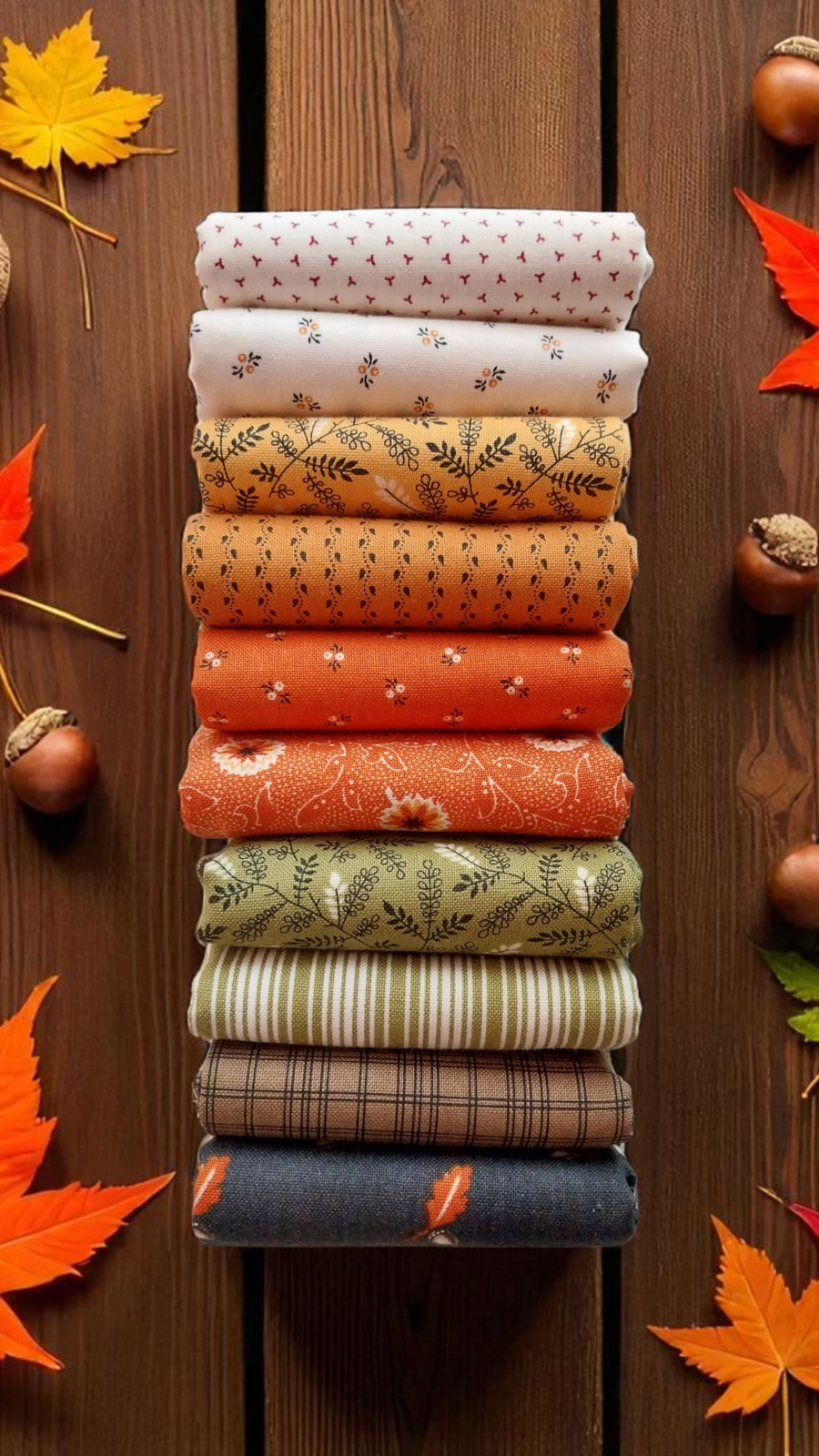 Box 3 - Collezione Pumpkin Spice Ghat - 10 fat quarter da 50x55 cm