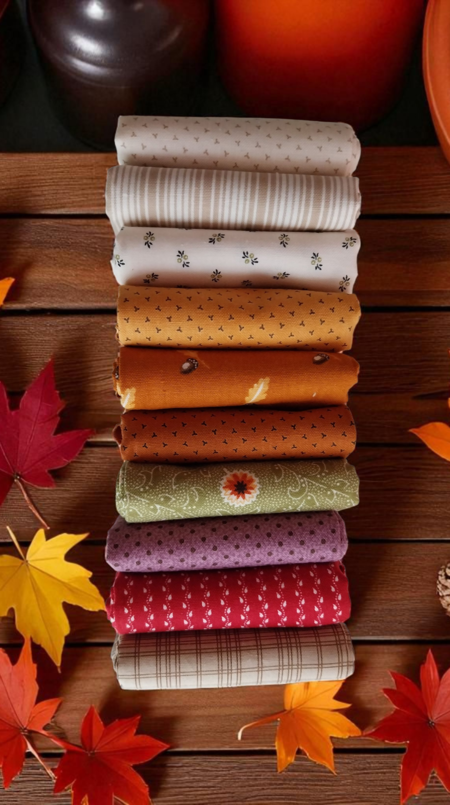 Box 4 - Collezione Pumpkin Spice Ghat - 10 fat quarter da 50x55 cm