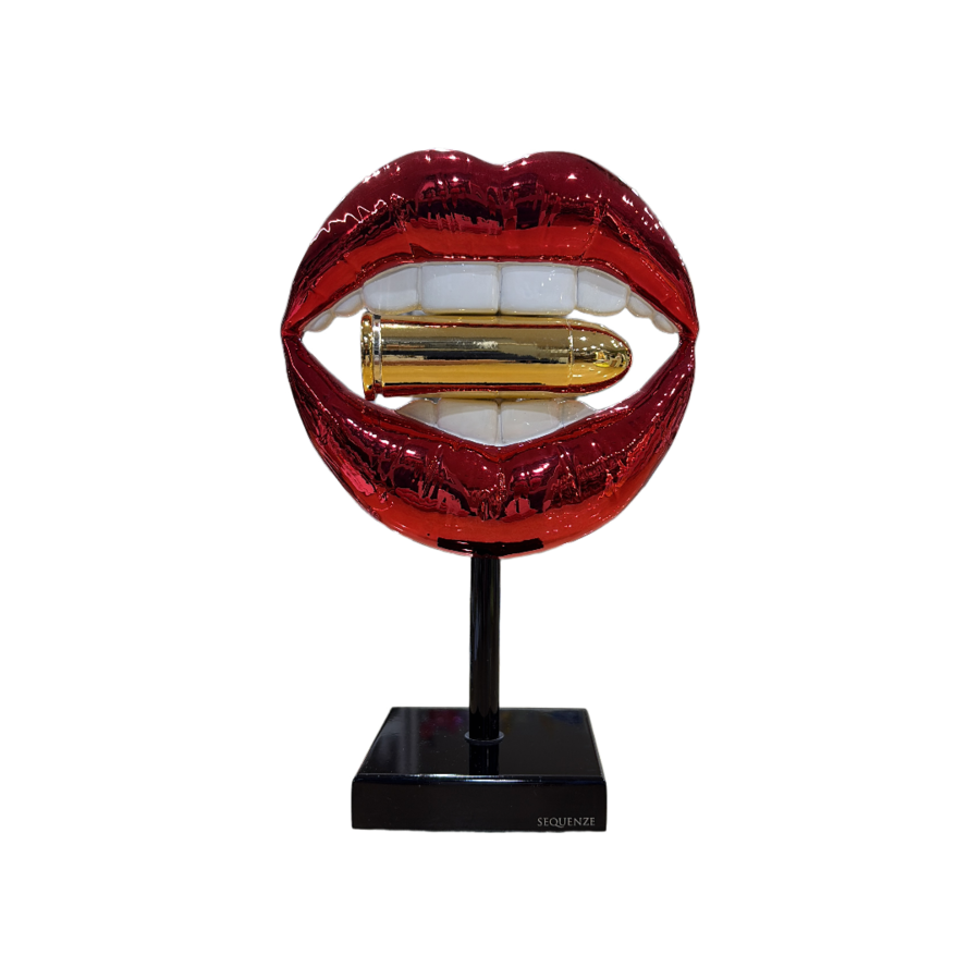 Sequenze - Scultura Moderna Bocca con Proiettile