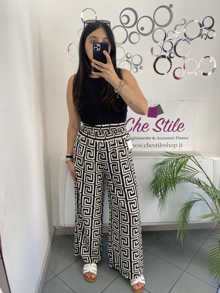 NOVITÀ Pantalone palazzo fantasia geometrica