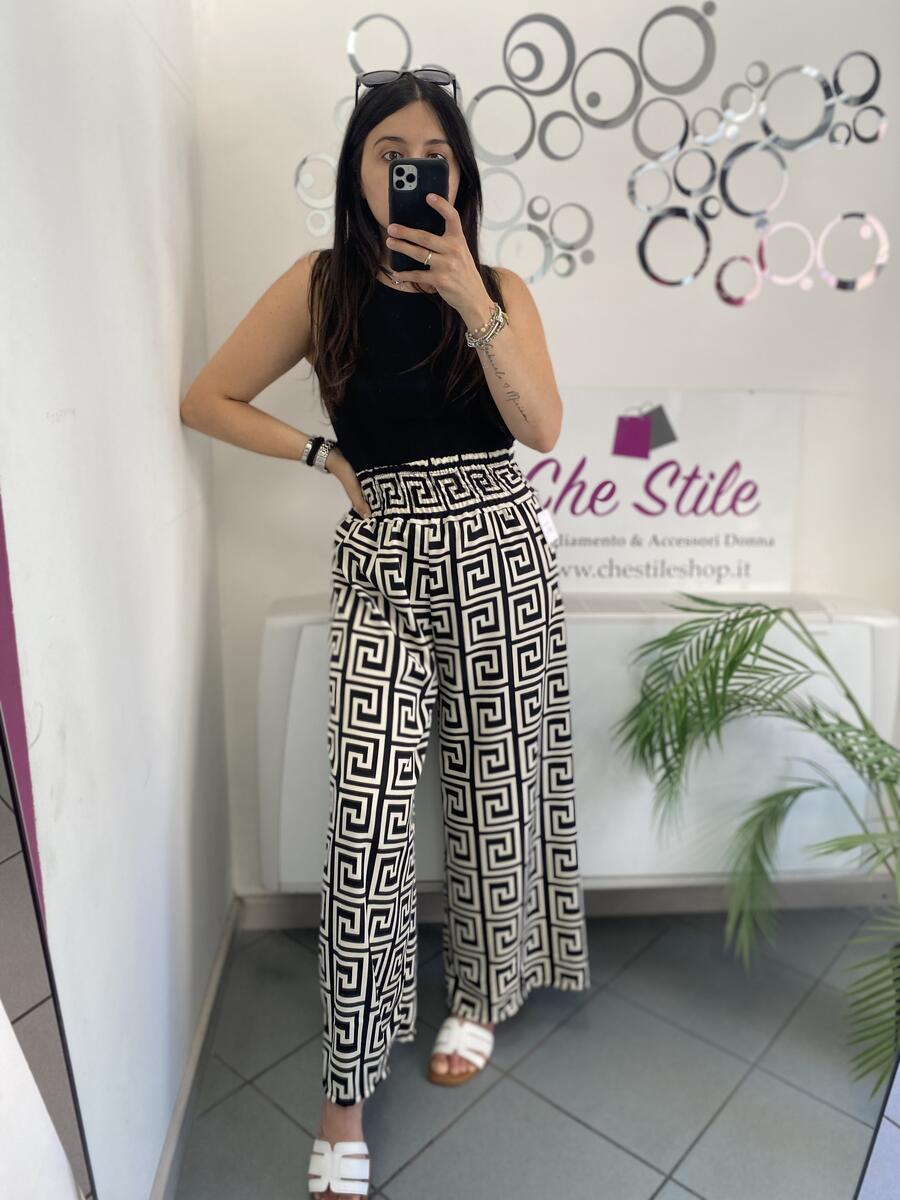 NOVITÀ Pantalone palazzo fantasia geometrica