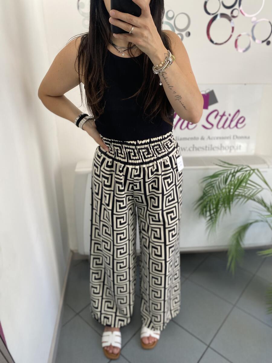 NOVITÀ Pantalone palazzo fantasia geometrica