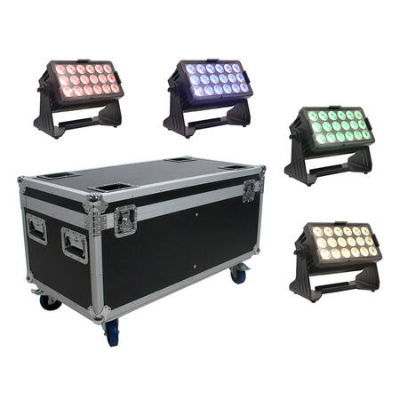 Battery powered IP65 Spotlight 18x10 set 4 +flight