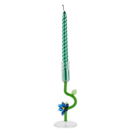Henriette - Candeliere in Vetro a Forma di Fiore Blu | 19 cm Design Artistico TREASURE