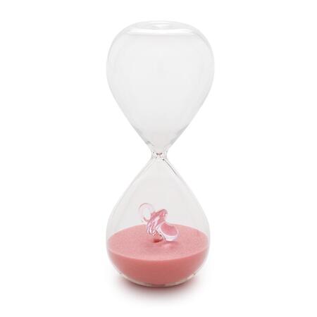 Henriette - Clessidra Bimba con Sabbia Rosa e Ciuccio in Vetro | ø6,5x16 cm 15 Minuti Collezione TREASURE