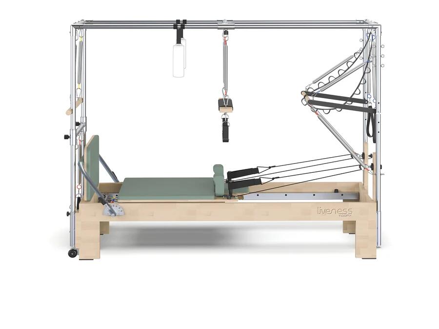 Cadillac Reformer in legno di quercia naturale PTX 6000 Green tea-  linea Lifeness di Toorx- Cod. PTX-6000
