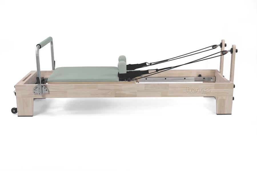 Reformer in legno di quercia naturale PTX 5000 Green tea-  linea Lifeness di Toorx- Cod. PTX-5000
