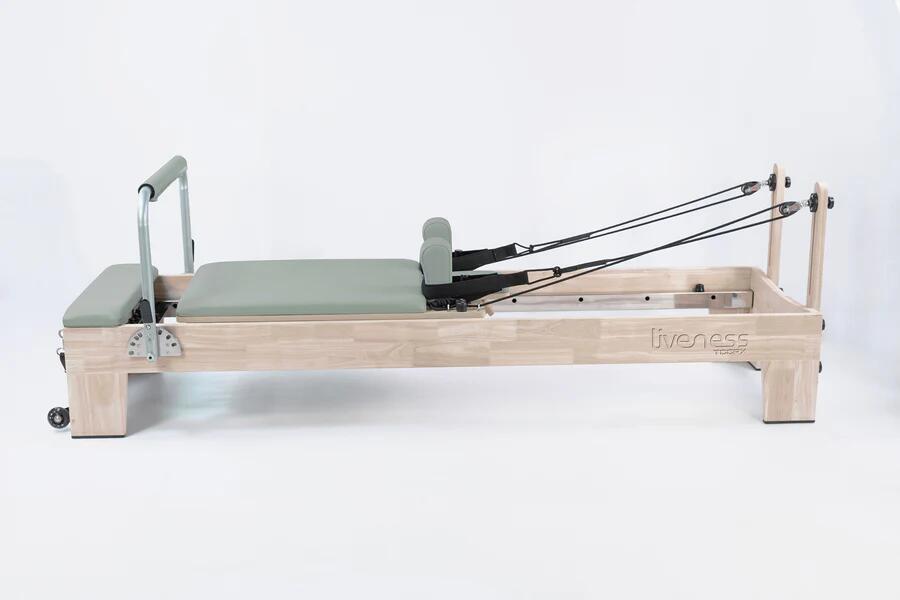Reformer in legno di quercia naturale PTX 5000 Green tea-  linea Lifeness di Toorx- Cod. PTX-5000
