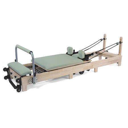 Reformer in legno di quercia naturale pieghevole PTX 3000 Green Tea - Linea Liveness di Toorx - Cod. PTX-3000G