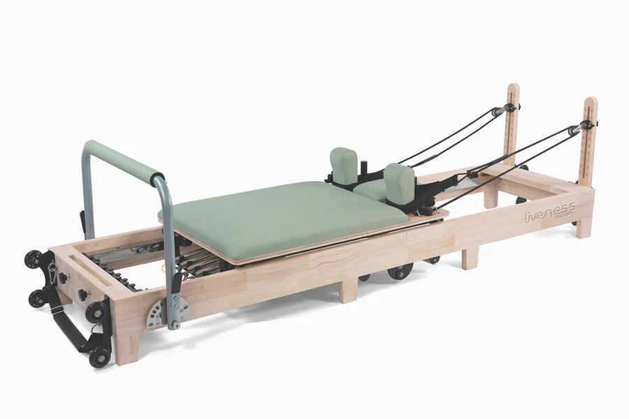 Reformer in legno di quercia naturale pieghevole PTX 3000 Green Tea - Linea Liveness di Toorx - Cod. PTX-3000G