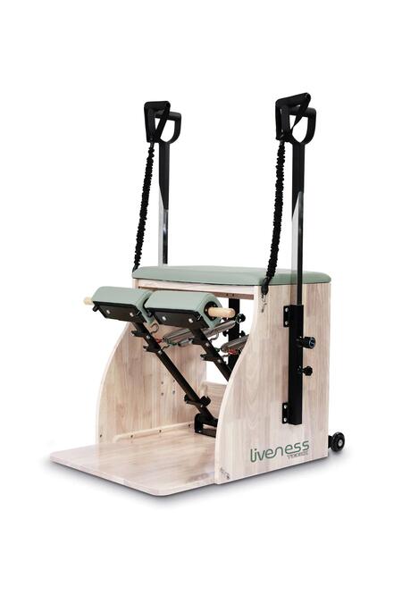 Wunda Chair in legno di quercia naturale - Linea Liveness di Toorx - Cod. PTX-1800G Green Tea
