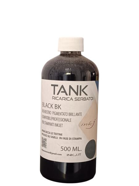  inchiostro black pigmentato TANK  compatibile per epson ecotank,  tutti i modelli 500 ml.