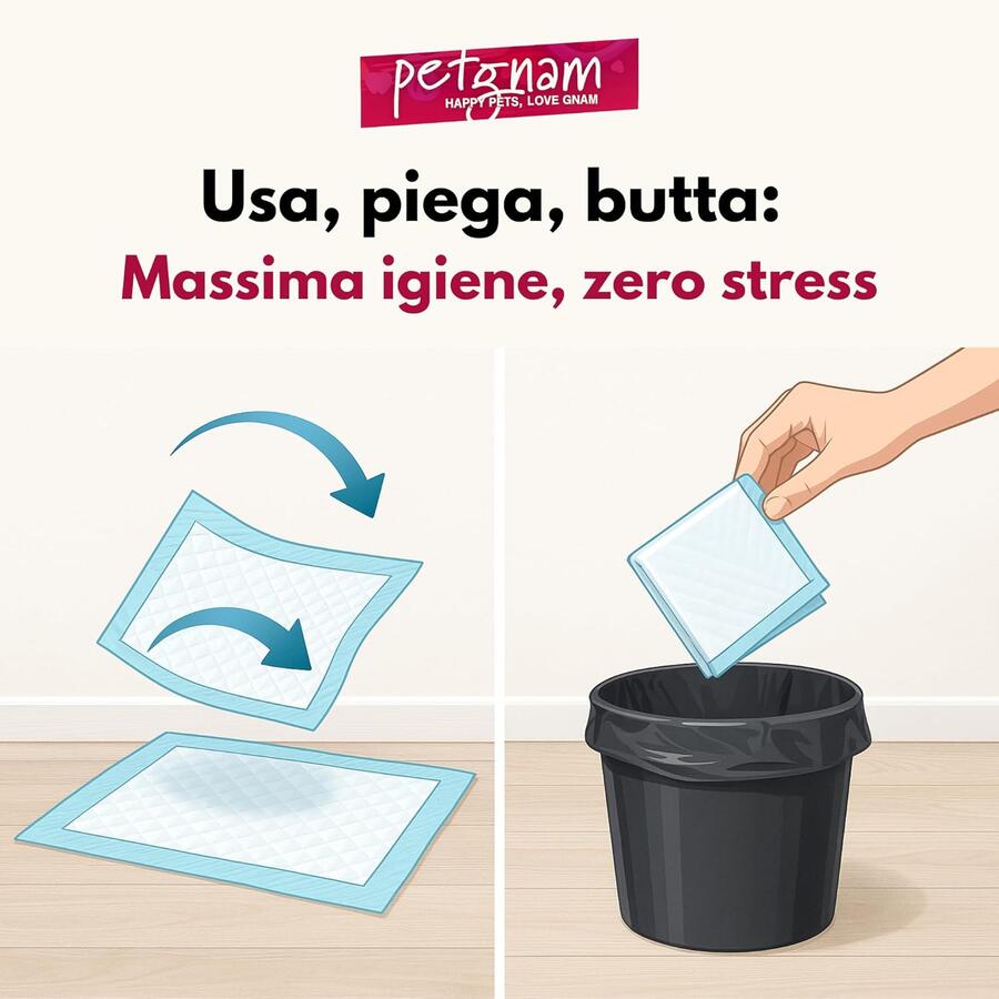 300 tappetini assorbenti 60x90 per cani gatti cuccioli traverse igieniche offerta Petgnam