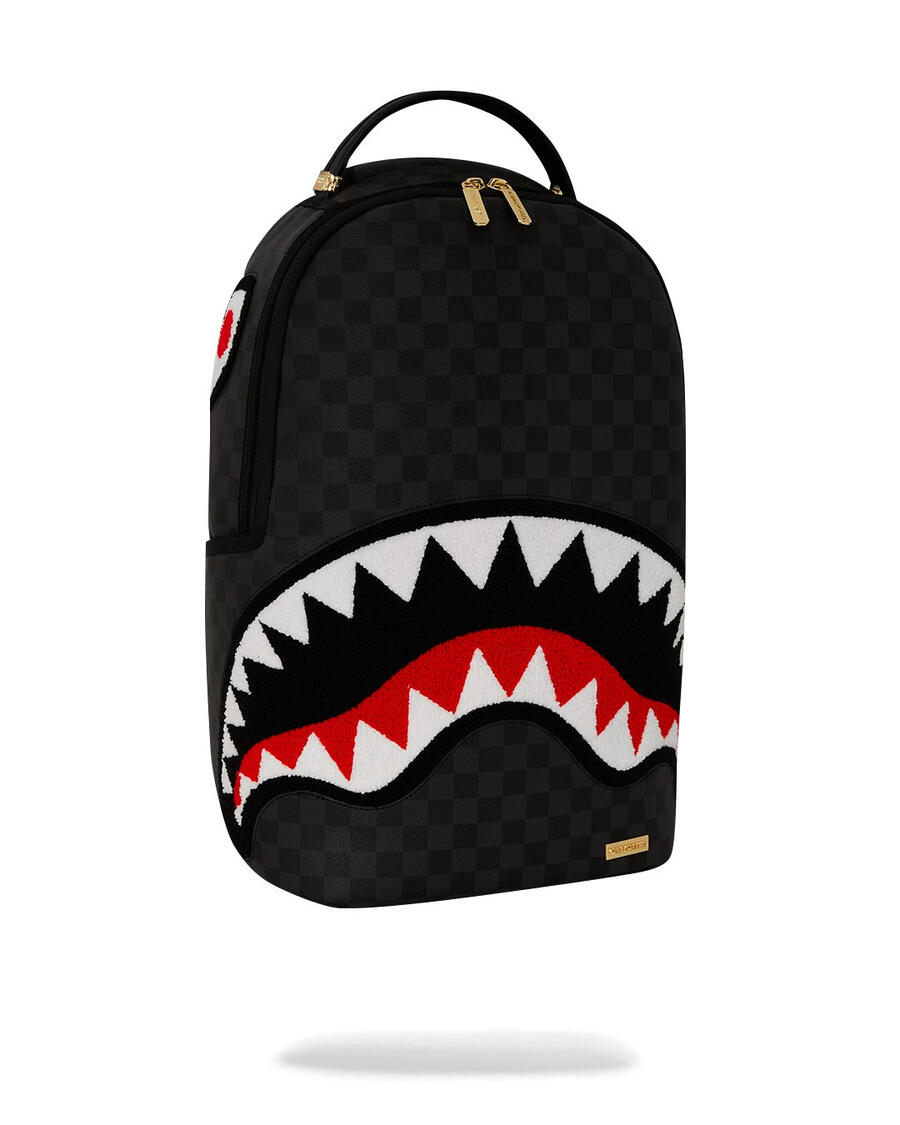 Sprayground Black Chenille Sip DLXSV Backpack