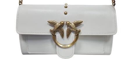 BORSA PINKO LOVE WALLET SIMPLY 5 C , Z 99 WHITE , in Vera Pelle 100%