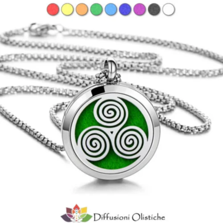 Diffusioni olistiche - Collana aromaterapica con ciondolo Triscele