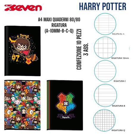 SEVEN MAXI QUADERNI 80/80 HARRY POTTER
 [Confezione da 10 pezzi]