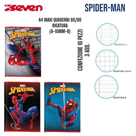 SEVEN MAXI QUADERNI 80/80 SPIDER-MAN 
 [Confezione da 10 pezzi]
