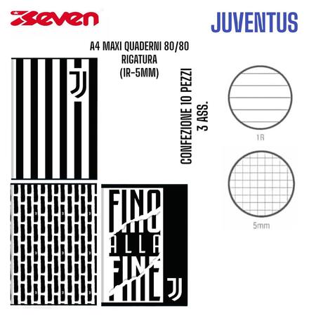 SEVEN MAXI QUADERNI 80/80 JUVENTUS
 [Confezione da 10 pezzi]