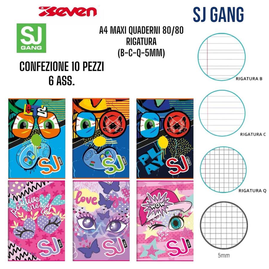 SJ GANG MAXI QUADERNI MOD.4
 [Confezione da 10 pezzi]