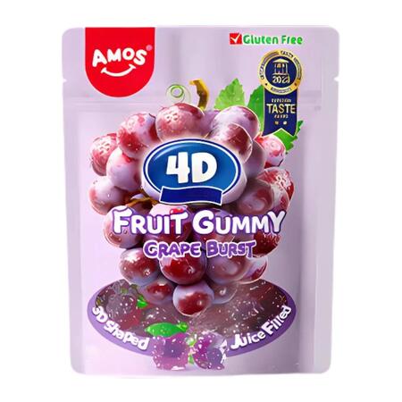 Candy amos 4d fruit gummy grape burst